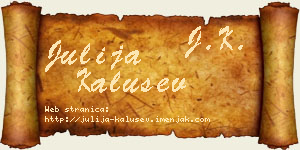 Julija Kalušev vizit kartica